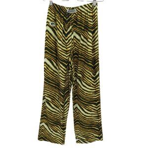 NFL Zubaz Youth Large 14/16 Yellow Green Bay Packers Zebra Pajama Pants PJs